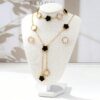 1 Set Women Jewelry Includes 1 Necklace With Lucky Clover Pendant 1 Bracelet 1 Pair Of Earrings Classic Fashion Design Suitable For Daily Wear Festivals Parties Gatherings And Other Occasions main 1