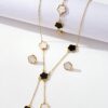 1 Set Women Jewelry Includes 1 Necklace With Lucky Clover Pendant 1 Bracelet 1 Pair Of Earrings Classic Fashion Design Suitable For Daily Wear Festivals Parties Gatherings And Other Occasions main 2