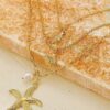 1pc Fashionable Ocean Style 3 Layer Pearl Starfish Seashell Pendant Necklace Vintage Alloy Necklace For Women main 2