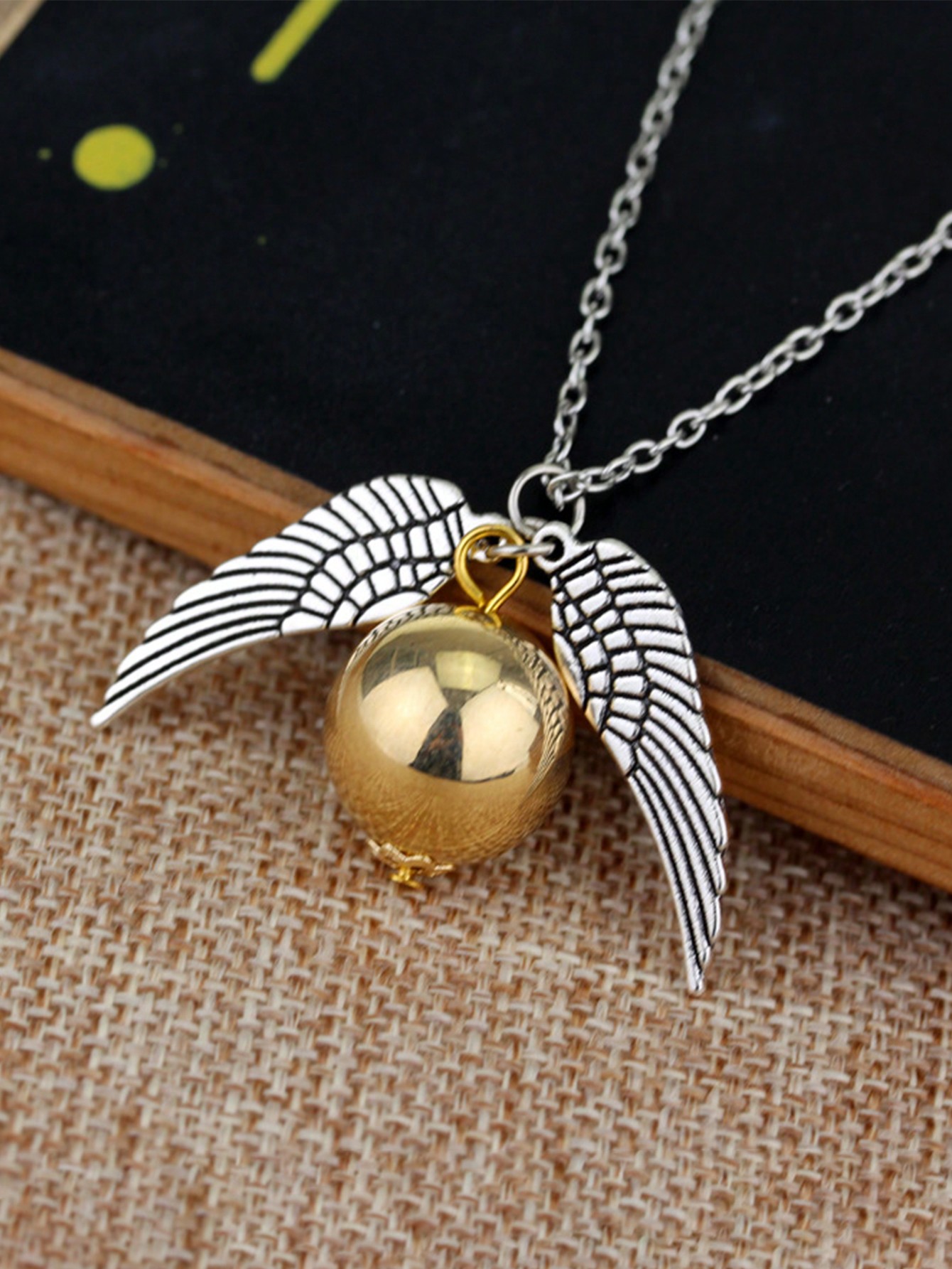 Vintage Wing Pendant Necklace Antique Silver Chain for Men Women Couples