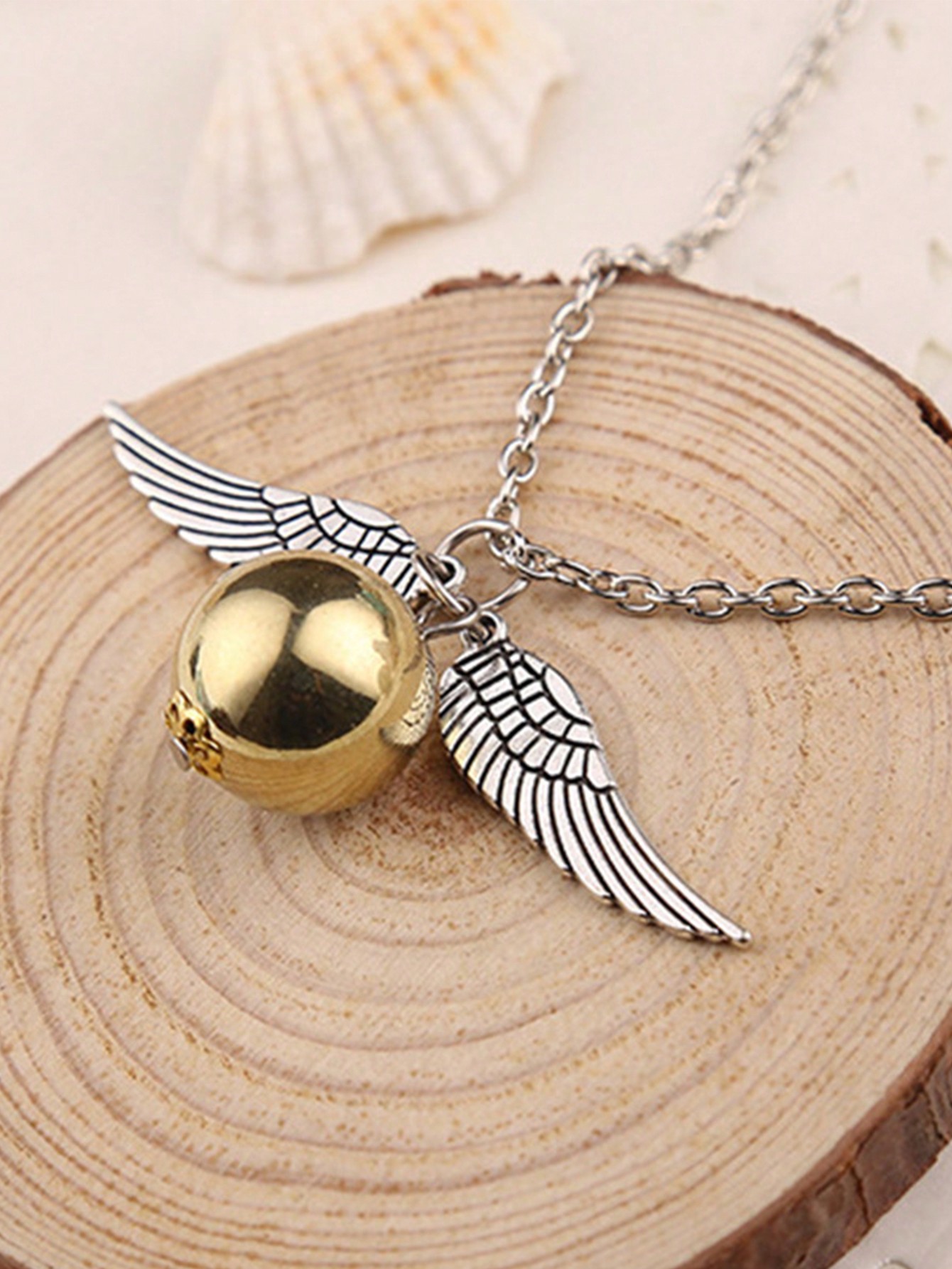 Vintage Wing Pendant Necklace Antique Silver Chain for Men Women Couples