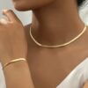 Elegant Floral Necklace and Earrings Set Women Jewelry for Daily Parties