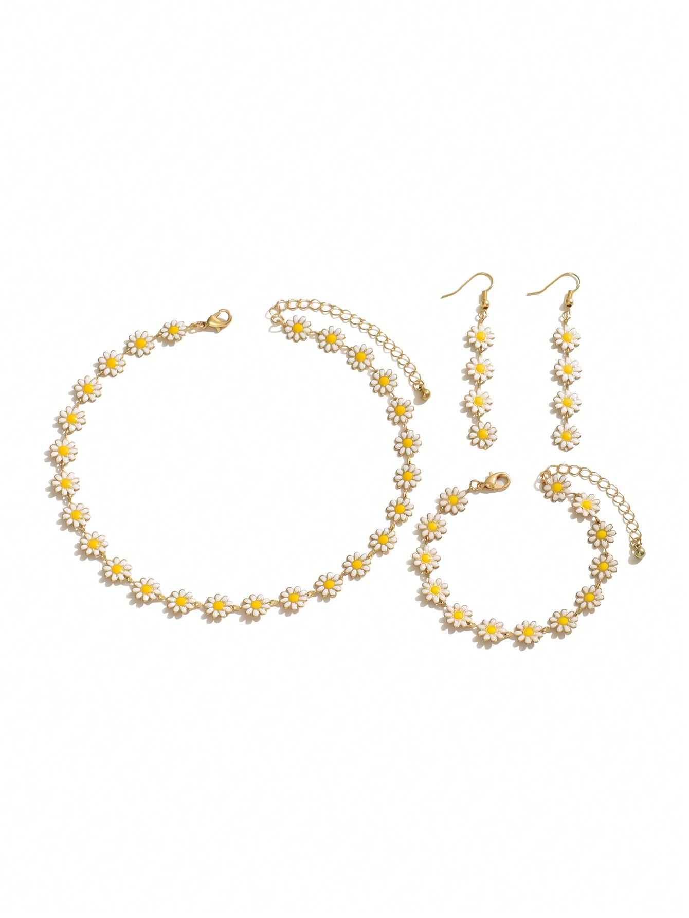 Handmade Colorful Daisy Flower Necklace Pastoral Style Collarbone Chain For Women Handmade Colorful Daisy Flower Necklace Pastoral Style Collarbone Chain For Women