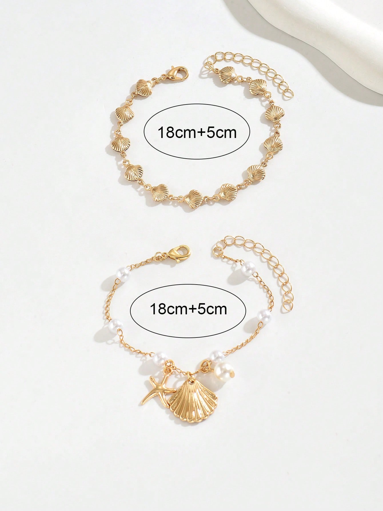 Pearl Starfish Pendant Bracelet Set Handmade Beach Vacation Jewelry for Women