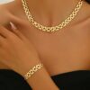 Butterfly Enamel Necklace Bracelet Jewelry Set For Women