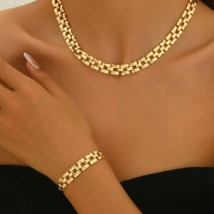 Minimalist Chic Necklace Bracelet Jewelry Set For Women