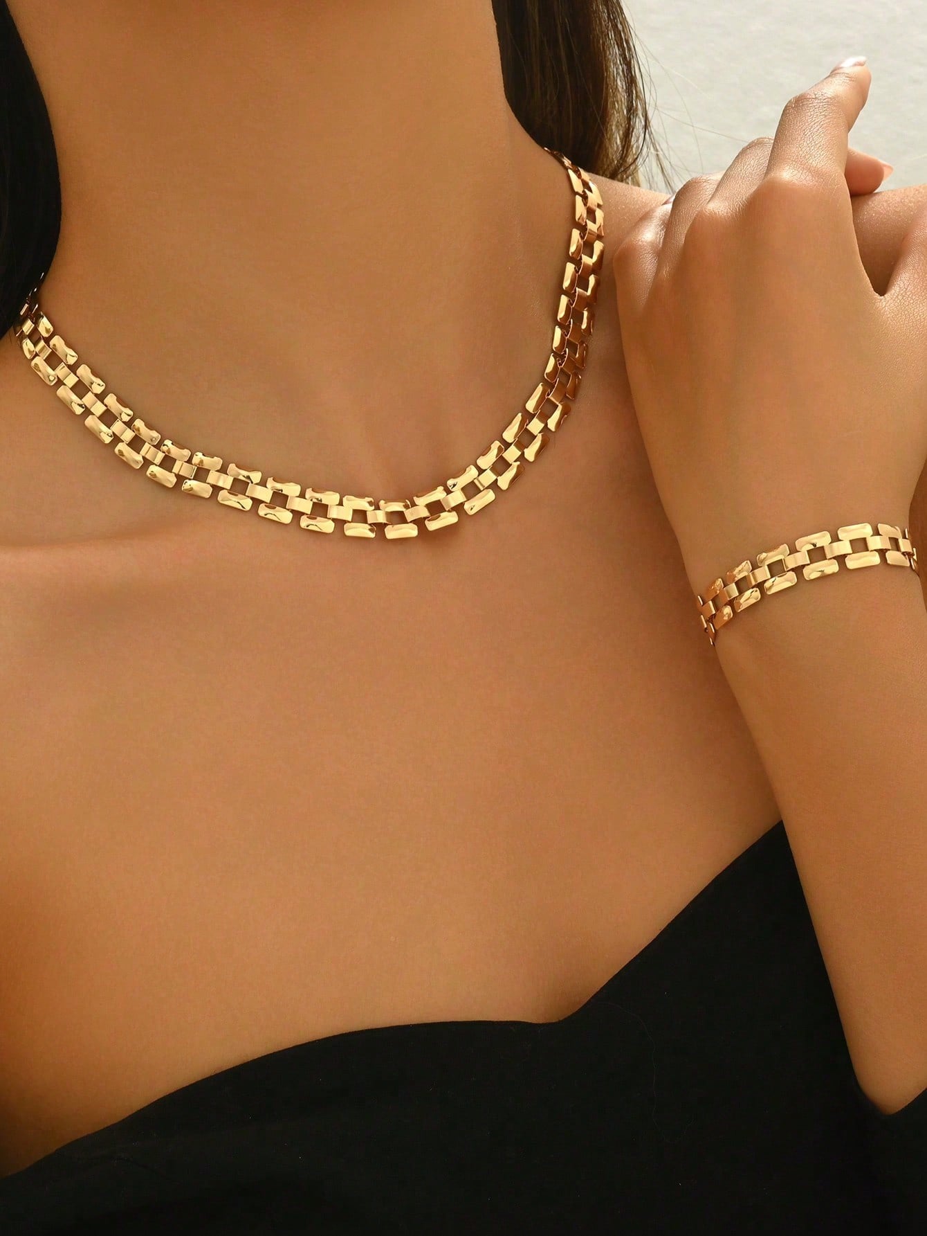 Minimalist Chic Necklace Bracelet Jewelry Set For Women