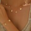 2pcs Set Ocean Theme Shell Seashell Pendant Necklaces Creative Design For Beach Resort Everyday Wear main 0