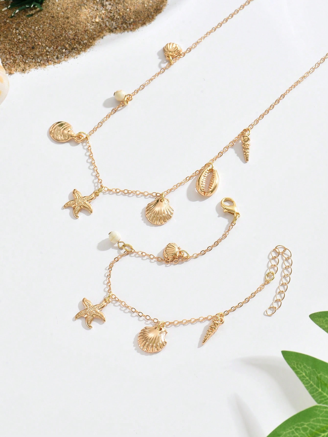 Fantasy Ocean Shell Pendant Necklace Jewelry Set For Women