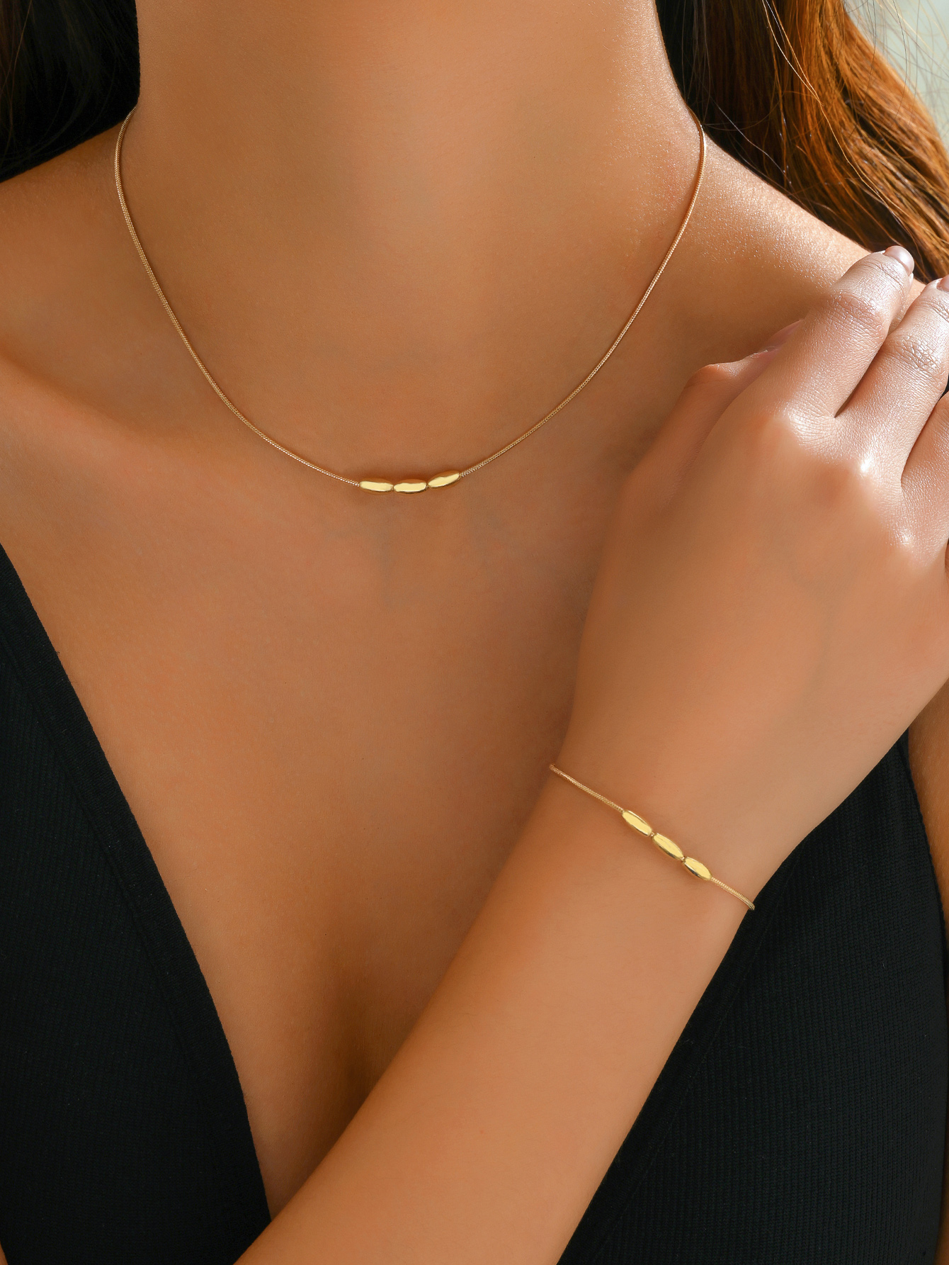 Yellow Gold Snake Necklace for Men and Women Casual Copper Chain Jewelry