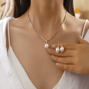 Necklace And Earring Jewelry Set Suitable For Women Daily
