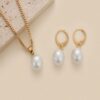 3 Piece Set Simple Pearl Necklace And Earring Jewelry Set Suitable For Womens Daily Festival And Party Wear main 2