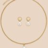 3 Piece Set Simple Pearl Necklace And Earring Jewelry Set Suitable For Womens Daily Festival And Party Wear main 3