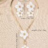 3pcs Set Elegant Floral Pendant Necklace And Earrings Jewelry Set Suitable For Womens Daily Gatherings Parties Holidays And Travels Great Gift For Wife main 3