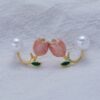 3pcs Set Fashion Women Charm Tulip Flower Pendant Necklace Earrings Jewelry Set For Women Girl Faux Pearl Chain Choker Necklaces Party Jewelry Gift main 6
