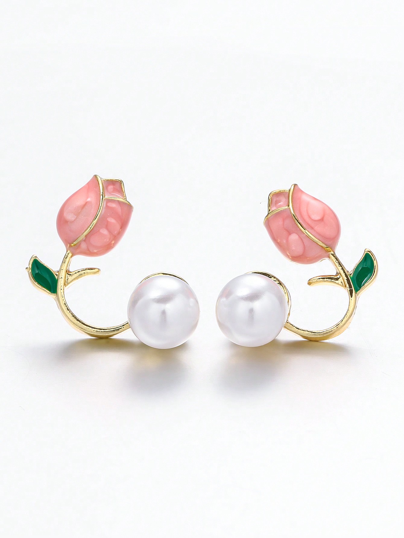 Fashion Women Charm Tulip Flower Pendant Necklace Earrings Jewelry Set