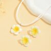 Flower Jewelry Set Colorful Necklace Earrings for Women