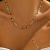 Elegant Floral Necklace and Earrings Set Women Jewelry for Daily Parties