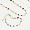 Fashionable Versatile Elegant Colorful Rhinestone Necklace Bracelet Set main 1
