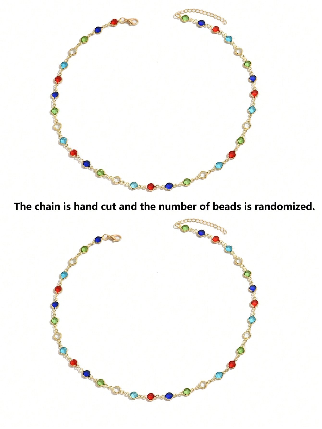 Colorful Rhinestone Necklace and Bracelet Set Casual Jewelry for Women Colorful Rhinestone Necklace and Bracelet Set Casual Jewelry for Women